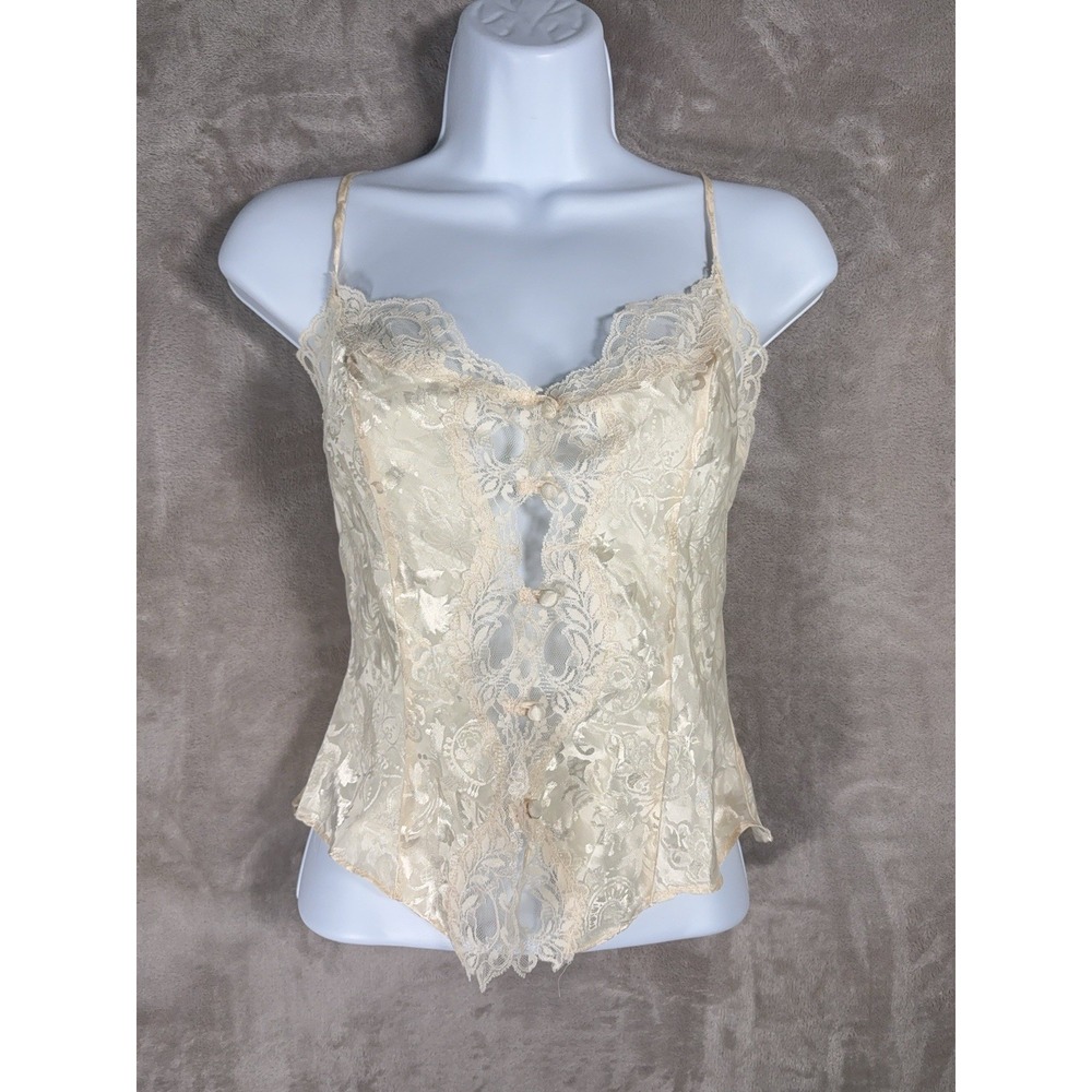 Vintage Victoria's Secret Gold Label Camisole Womens Small Ivory Lace Fairycore
